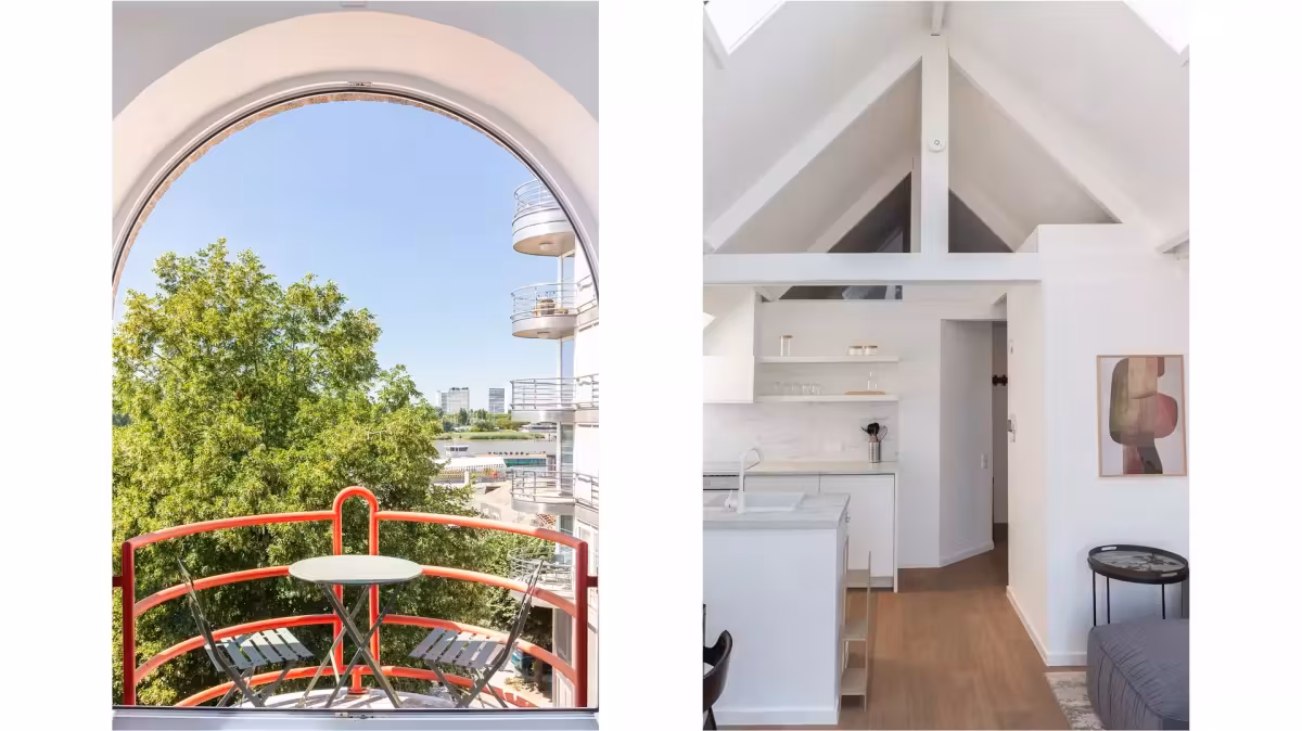 Bemeubelde cityloft aan de Schelde