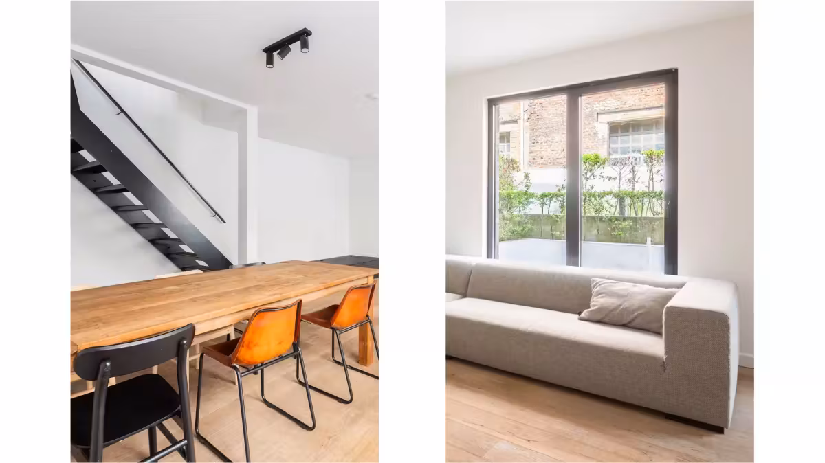 Bemeubeld duplexappartement met terras